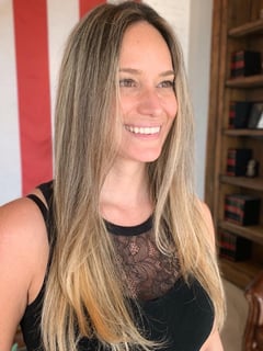 View Women's Hair, Blowout, Hair Color, Balayage, Blonde, Foilayage, Highlights, Ombré, Long, Hair Length, Layered, Haircuts - Sam Donato, Spring, TX