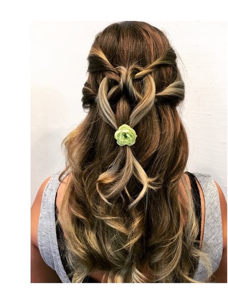 Image of  Women's Hair, Hair Color, Balayage, Brunette, Blonde, Hair Length, Long, Layered, Haircuts, Boho Chic Braid, Hairstyles, Bridal, Hair Extensions