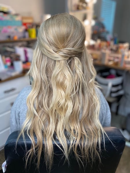 Image of  Hair Length, Women's Hair, Beachy Waves, Hairstyles, Bridal, Curly, Updo