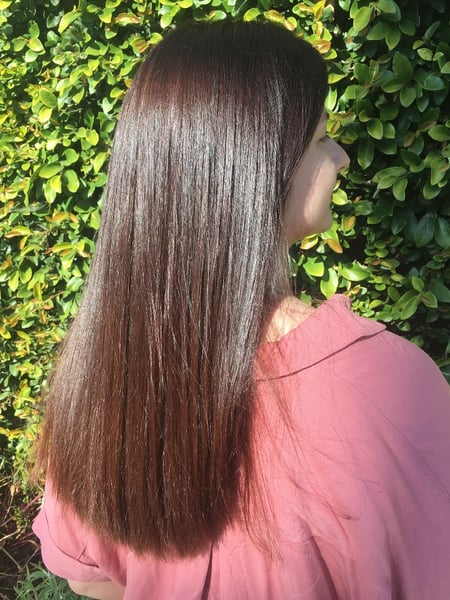 Image of  Keratin, Permanent Hair Straightening, Women's Hair, Straight, Hairstyles, Hair Color, Full Color, Medium Length, Hair Length