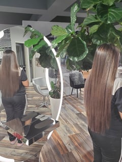 View Brunette, Hairstyles, Straight, Haircuts, Layered, Hair Length, Long, Hair Color, Women's Hair - Jenell, Long Beach, CA