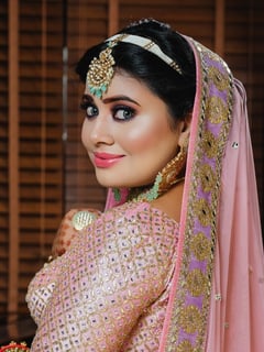 View Makeup, Olive, Skin Tone, Bridal, Look, Black, Colors, Glitter, Pink, Purple - Lavisha Madani, Delhi, IA