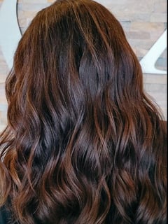 View Hair Length, Layered, Long, Full Color, Brunette, Hair Color, Balayage, Hairstyles, Beachy Waves, Women's Hair, Haircuts - Stefanie Smith, Syracuse, NY