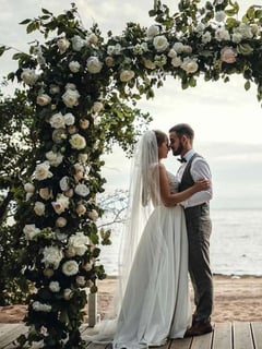View Florist, Occasion, Wedding, Wedding Ceremony, Wedding - Arch, Color, White, Pink, Ivory - Olga Gamolia, Jersey City, NJ