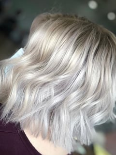 View Blunt (Women's Haircut), Short Hair (Chin Length), Hair Length, Women's Hair, Haircut, Bob, Silver, Hair Color, Blonde - Brittany Shadle, New Caney, TX