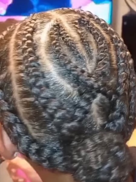 Image of  Women's Hair, Black, Hair Color, Medium Length, Hair Length, Braids (African American), Hairstyles