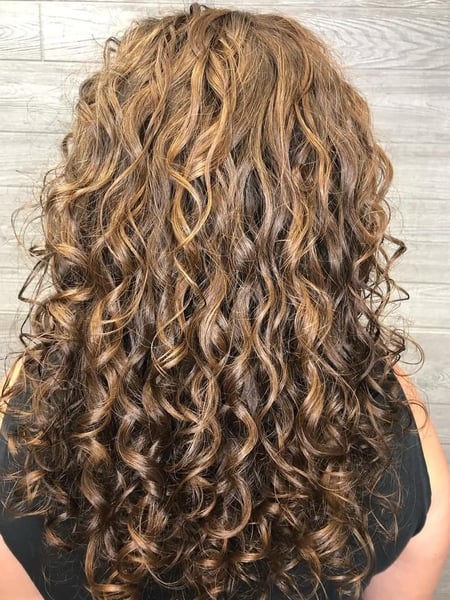 Image of  Women's Hair, Highlights, Hair Color, Medium Length, Hair Length, Curly, Haircuts, Natural, Hairstyles, 3B, Hair Texture