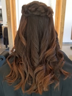 View Hairstyles, Beachy Waves, Brunette, Hair Color, Balayage, Women's Hair, Hair Length, Long - Kimberly Davidson, Philadelphia, PA