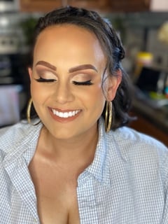 View Daytime, Look, Glam Makeup, Skin Tone, Olive, Glitter, Colors, Brown, Evening, Makeup - Clara Gomez, Louisville, KY