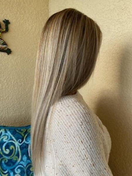 Image of  Women's Hair, Blowout, Balayage, Hair Color, Medium Length, Hair Length