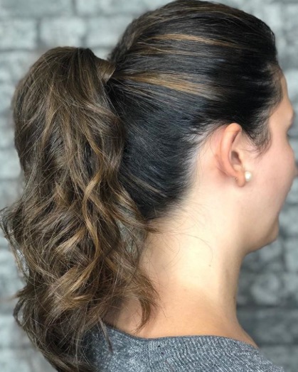 Image of  Women's Hair, Brunette, Hair Color, Balayage, Long, Hair Length, Bridal, Hairstyles, Updo