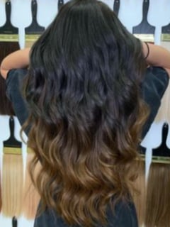 View Long Hair (Mid Back Length), Women's Hair, Balayage, Hair Color, Hair Length, Beachy Waves, Hairstyle - Maribel , La Habra, CA