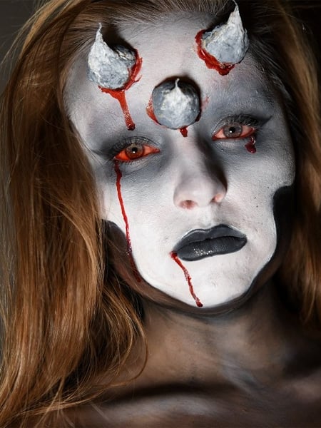 Image of  Makeup, Halloween, Look, Black, Colors, White, Red