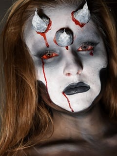 View Makeup, Halloween, Look, Black, Colors, White, Red - Holly Frigon, Overland Park, KS