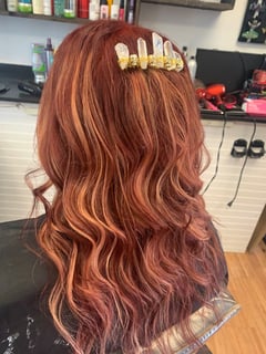 View Hair Length, Red, Hair Color, Balayage, Women's Hair, Medium Length - Alisha Tompkins, Kingston, NY