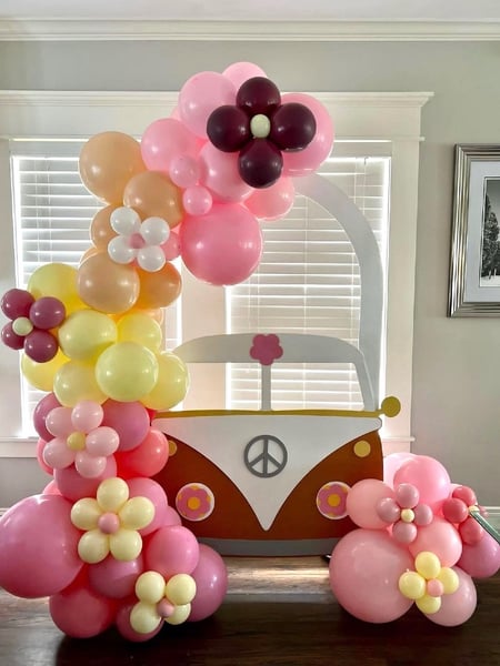 Image of  School Pride, Balloon Decor, Arrangement Type, Balloon Garland, Event Type, Birthday, Baby Shower, Colors, Pastel, Accents, Characters, Lighted Signs