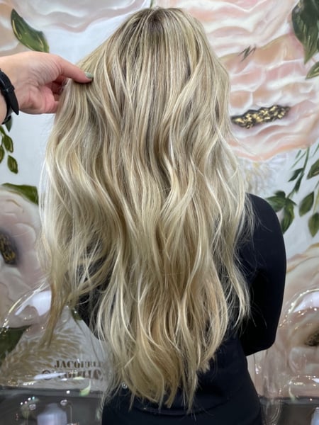 Image of  Women's Hair, Blonde, Hair Color, Highlights, Hair Length, Medium Length, Beachy Waves, Hairstyles