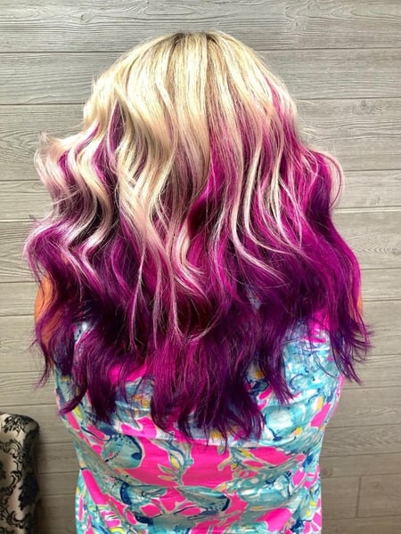 Image of  Women's Hair, Fashion Color, Hair Color, Long, Hair Length, Layered, Haircuts, Beachy Waves, Hairstyles