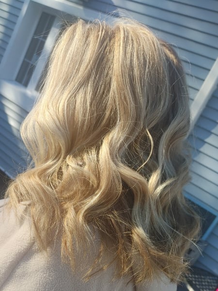 Image of  Haircuts, Highlights, Hair Color, Full Color, Blonde, Women's Hair, Curly, Blowout, Hairstyles, Beachy Waves, Curly, Straight
