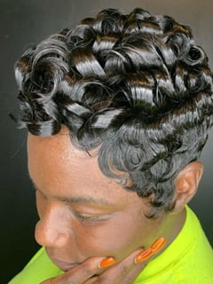 View Women's Hair, Hairstyle, Weave, Haircut, Curly, Short Hair (Ear Length), Pixie, Hair Color, Black - Shaakira Arnold, Jonesboro, GA
