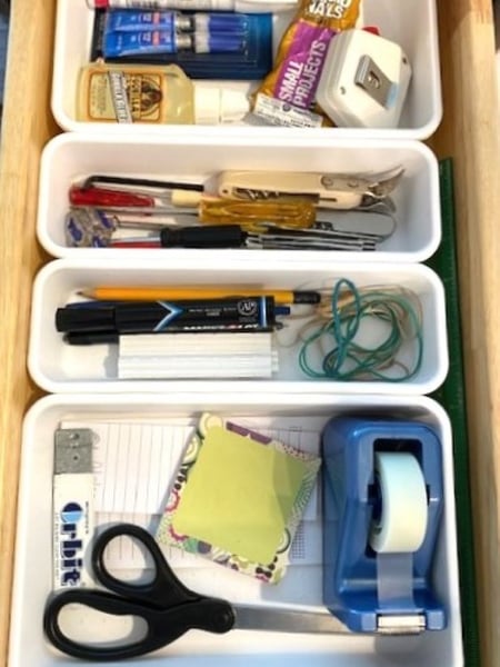 Image of  Professional Organizer, Home Organization, Kitchen Organization, Kitchen Drawers, Desk