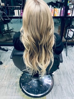 View Women's Hair, Blonde, Hair Color, Full Color, Highlights, Long, Hair Length, Layered, Haircuts, Beachy Waves, Hairstyles, Hair Extensions - Cae Andrews, Henderson, NV