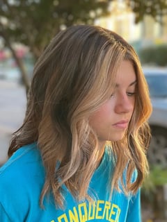 View Haircuts, Bob, Blonde, Balayage, Hairstyles, Beachy Waves, Women's Hair, Hair Color, Highlights, Hair Length, Blunt, Shoulder Length, Foilayage - Heather Womack, Port Huron, MI