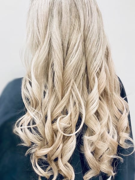 Image of  Women's Hair, Blonde, Hair Color, Color Correction, Hair Length, Long, Curly, Hairstyles, Hair Restoration