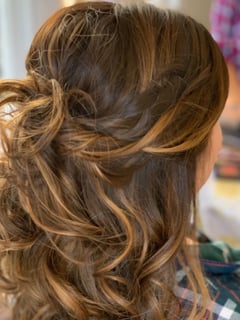 View Hairstyle, Updo, Curls, Bridal Hair, Braid (Boho Chic), Beachy Waves, Women's Hair - Lindsay Barnes, McKinney, TX