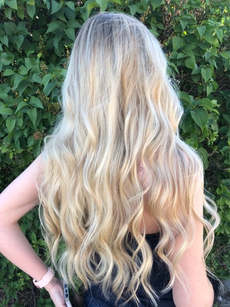 Image of  Women's Hair, Hair Color, Blonde, Highlights, Long, Hair Length, Haircuts, Beachy Waves, Hairstyles, Curly
