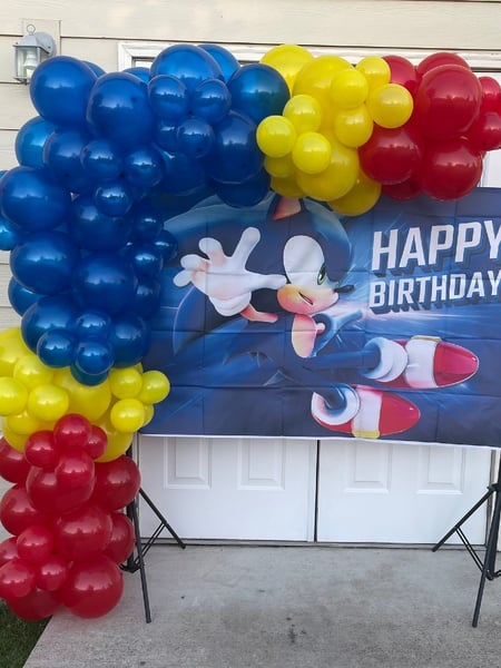 Image of  Florist, Occasion, Birthday, Color, Yellow, Red, Blue, Balloon Decor, Arrangement Type, Balloon Garland, Event Type, Birthday, Colors, Blue, Yellow, Red, Accents, Characters