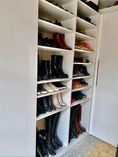 View Professional Organizer, Home Organization, Master Closet, Closet Organization, Shoe Shelves - Suzanne O'Donnell, Los Angeles, CA