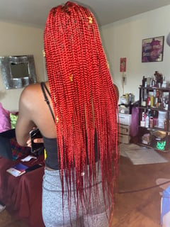 View Hair Color, Red, Braids (African American), Protective, Hair Extensions, Hairstyles, Women's Hair - Tyshika Britten, Greenbelt, MD
