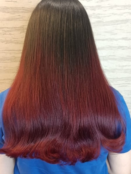 Image of  Women's Hair, Hair Color, Hair Length, Haircuts, Hairstyles, Beachy Waves, Ombré, Long, 2B, Hair Texture, Keratin, Permanent Hair Straightening