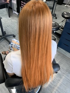 View Straight, Hairstyles, Natural, Haircuts, Blunt, Hair Length, Long, Full Color, Red, Hair Color, Women's Hair - Cae Andrews, Henderson, NV