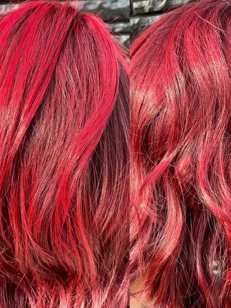 Image of  Women's Hair, Hair Color, Balayage, Fashion Color, Red