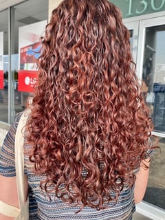 View Red, Hair Texture, 3B, Hairstyles, Beachy Waves, Haircuts, Curly, Hair Length, Long, Hair Color, Women's Hair - Susan Waggoner, Murfreesboro, TN