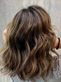 View Women's Hair, Balayage, Hair Color, Brunette, Foilayage, Highlights, Shoulder Length, Hair Length, Bob, Haircuts, Beachy Waves, Hairstyles - Marcia Marcionette, New Port Richey, FL