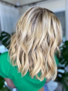 View Blowout, Hairstyles, Beachy Waves, Balayage, Highlights, Blonde, Hair Color, Women's Hair - Megan Donlin, Erie, PA