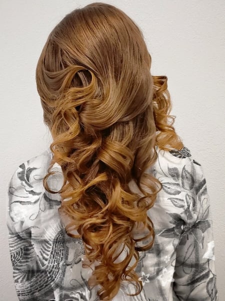 Image of  Blowout, Hairstyles, Women's Hair, Updo, Bridal, Natural, Curly