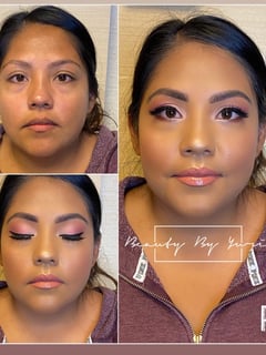 View Makeup, Brown, Skin Tone, Light Brown, Olive, Daytime, Look, Glam Makeup, Pink, Colors - Yuridia Medrano, Elgin, IL