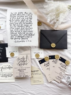 View Calligraphy, Handwritten Letters, Wedding Stationary, Place Cards, Calligraphy Service - Alina Gutierrez, Roseville, CA