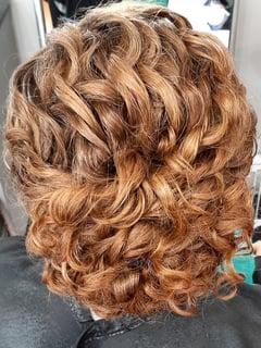 View Hairstyle, Long Hair (Upper Back Length), Natural Hair, Hair Length, Hair Color, Red, Curly, Haircut, Bridal Hair, Women's Hair, Updo, Curls - Becki Kennedy, Saint Charles, IL