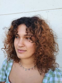 View Haircuts, Bob, Brunette, Hairstyles, Curly, Women's Hair, Hair Color, Layered, Hair Length, Curly, Color Correction, Medium Length - Arriane Martinez, Colorado Springs, CO