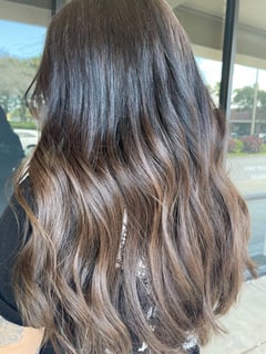 View Women's Hair, Brunette, Hair Color, Hair Length, Long, Beachy Waves, Hairstyles - serena leo, Brandon, FL