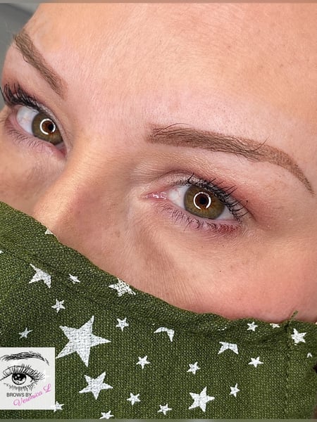Image of  Steep Arch, Brow Shaping, Brows, Microblading, Brow Sculpting, Ombré, Cosmetic Tattoos, Cosmetic
