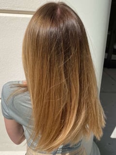 View Hair Length, Women's Hair, Hair Color, Balayage, Blonde, Brunette Hair, Long Hair (Upper Back Length), Hairstyle, Straight - Ashley Metzger, Orlando, FL