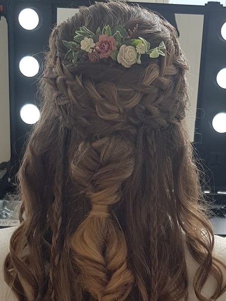 Image of  Women's Hair, Boho Chic Braid, Hairstyles, Bridal, Curly, Natural