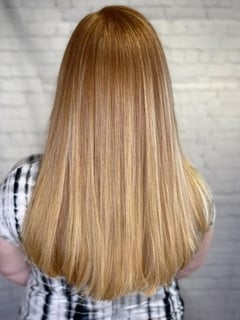 View Keratin, Permanent Hair Straightening, Women's Hair, Straight, Hairstyles, Highlights, Hair Color, Color Correction, Full Color, Red, Blonde - Inspiration Hair Studio and Day Spa, Uxbridge, MA