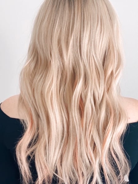 Image of  Women's Hair, Blonde, Hair Color, Highlights, Fashion Color, Long, Hair Length, Layered, Haircuts, Beachy Waves, Hairstyles